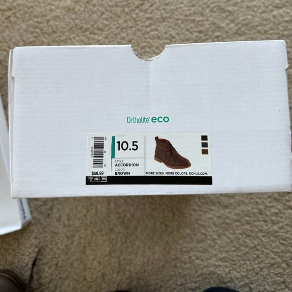 MENS Dress BOOTS BROWN sz 10.5 Ortholite ECO NEW w TAGS - Picture 5 of 5